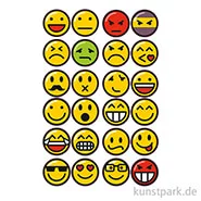 Artikelbild des Artikels “Sticker rund - Emojis, selbstkebend, 24 Stück sortiert “