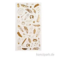 Artikelbild des Artikels “Sticker Transparent mit Gold Folie, Federn “