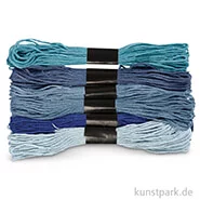 Artikelbild des Artikels “Stickgarn - 1 mm, 6 Bündel sortiert, 12 g 8 m | Blautöne“