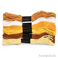 Artikelbild des Artikels “Stickgarn - 1 mm, 6 Bündel sortiert, 12 g 8 m | Goldtöne“