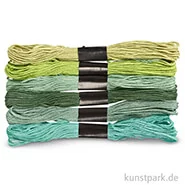Artikelbild des Artikels “Stickgarn - 1 mm, 6 Bündel sortiert, 12 g 8 m | Grüntöne“