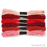 Artikelbild des Artikels “Stickgarn - 1 mm, 6 Bündel sortiert, 12 g 8 m | Rottöne“