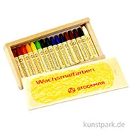 Artikelbild des Artikels “STOCKMAR Wachsmalstifte, 16 Farben in heller Holzkassette “