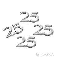 Artikelbild des Artikels “Streuteile - Zahl 25, Größe 1,5 cm, Silber, 4 Stück “
