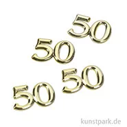 Artikelbild des Artikels “Streuteile - Zahl 50, Größe 1,5 cm, Gold, 4 Stück “