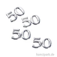 Artikelbild des Artikels “Streuteile - Zahl 50, Größe 1,5 cm, Silber, 4 Stück “