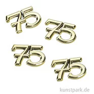 Artikelbild des Artikels “Streuteile - Zahl 75, Größe 1,5 cm, Gold, 4 Stück “