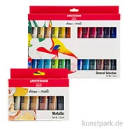 Artikelbild des Artikels “Talens AMSTERDAM Acrylfarben Set mit 24 x 20 ml + 6 x 20 ml Metallic “