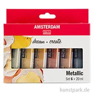 Artikelbild des Artikels “Talens AMSTERDAM Acrylfarben Set mit 6 x 20 ml - Metallicfarben “