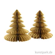 Artikelbild des Artikels “Tannenbäume aus Wabenpapier - Gold, 2 Stück “