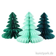 Artikelbild des Artikels “Tannenbäume aus Wabenpapier - Grün, 3 Stück “