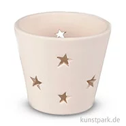 Artikelbild des Artikels “Teelichthalter aus Terracotta mit Sternen, Höhe 6,5 cm “