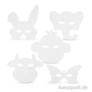 Artikelbild des Artikels “Tier-Masken aus weißem Karton mit Gummiband, 16 Stück “