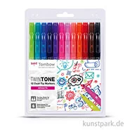 Artikelbild des Artikels “Tombow Doppelfasermaler TwinTone, 12 Stifte Set - Leuchtende Farben “