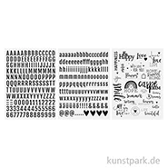 Artikelbild des Artikels “Transfer Rub On 3D -  ABC, Words, verschiedene Designs, 3 Bogen “