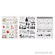 Artikelbild des Artikels “Transfer Rub On 3D -  Merry Christmas, verschiedene Designs, 3 Bogen “