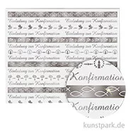 Artikelbild des Artikels “Transparentpapier Konfirmation, Bordüre, Silber, DIN A4, 5 Blatt “