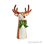 Artikelbild des Artikels “Vase Hirsch mit Schleife aus Keramik, Braun/Grün/Weiß, 14 x 24 x 10 cm “