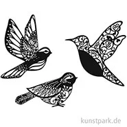 Artikelbild des Artikels “Vintage Laser Dekoration - Vogel, 3 Stück sortiert “