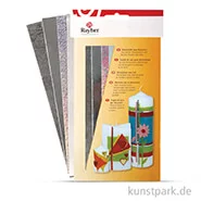 Artikelbild des Artikels “Wachsfolie - Silber-Töne, 20x6,5 cm, 4 Stück sortiert “