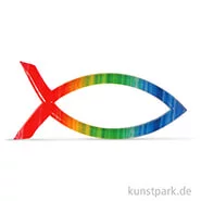 Artikelbild des Artikels “Wachsmotiv - Christlicher Fisch, 4x2 cm, 1 Stück - Regenbogen “