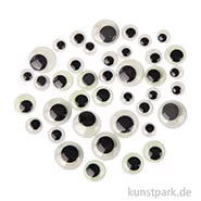 Artikelbild des Artikels “Wackelaugen Glow in the Dark, 10 / 12 / 15 / 20 mm, 40 Stück “