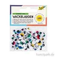 Artikelbild des Artikels “Wackelaugen mit Wimpern, 6 versch. Größen, 100 Stück - farbig sortiert “