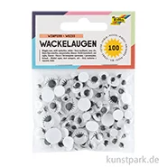 Artikelbild des Artikels “Wackelaugen mit Wimpern, 6 versch. Größen, 100 Stück - weiß “