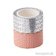Artikelbild des Artikels “Washi-Dekor-Tape, Rose + Silber, 25 mm, 2 Rollen, je 5 m “