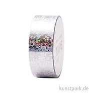 Artikelbild des Artikels “Washi Tape - Holographisch, Blumen Silber, 10 m “