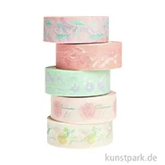 Artikelbild des Artikels “Washi Tape Set - Blumen, Pastell, 5 Stück, je 10 m “