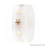 Artikelbild des Artikels “Washi Tape - Sterne, Natur / Gold, 15 mm, 10 m Rolle “