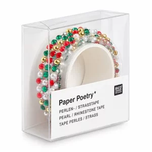 Artikelbild des Artikels “Washi Tape - Strass-Perlen, Rot, Grün, Gold, 1,9 x 50 cm “