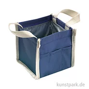 Artikelbild des Artikels “Faltbarer Wasserbehälter und Pinselwascher aus blauem Nylon “