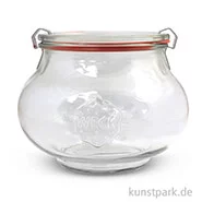 Artikelbild des Artikels “Weckglas bauchig mit Glasdeckel Dichtung und Klammern - 1062 ml “