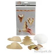 Artikelbild des Artikels “Weihnachtsanhänger aus Lederpapier - Gold, 3 Designs “
