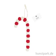 Artikelbild des Artikels “Weihnachtsanhänger Zuckerstange, Filz, Rot-Weiß, 25 x 10 x 2,5 cm “