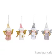 Artikelbild des Artikels “Weihnachtshänger Engel, Textil, Rosa/Weiß/Grau, Sortiert, 6 x 9 x 3 cm “