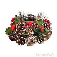 Artikelbild des Artikels “Weihnachtskranz mit Teelichthalter aus Glas, 19 x 9 x 19 cm “