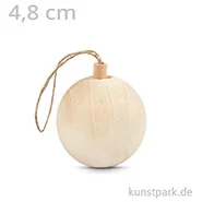 Artikelbild des Artikels “Weihnachtskugel aus hellem Holz mit Aufhänger 4,8 cm“