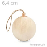 Artikelbild des Artikels “Weihnachtskugel aus hellem Holz mit Aufhänger 6,4 cm“