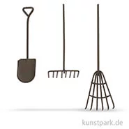 Artikelbild des Artikels “Miniatur Werkzeug-Set aus Metall - Rost, 12 cm, 3-teilig “
