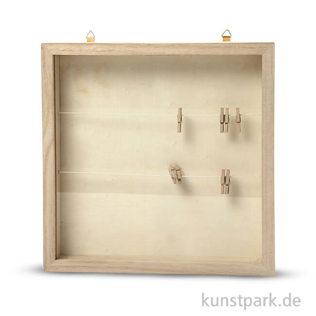 Artikelbild 1 des Artikels “3D-Rahmen aus Holz mit Schiebedeckel aus Plexiglas, Größe 23x23 cm “