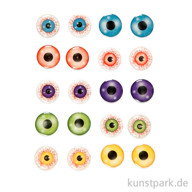 Artikelbild 1 des Artikels “3D-Sticker - Augen, selbstklebend, 20 mm, 10 Paar sortiert “