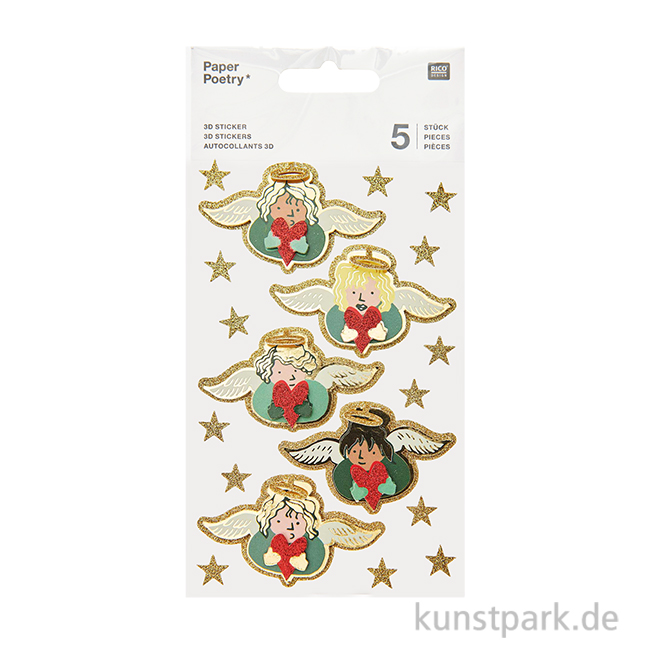 Artikelbild 1 des Artikels “3D Sticker - Engel klein, Sterne, 1 Bogen “
