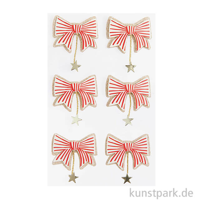 Artikelbild 1 des Artikels “3D Sticker - Schleifen mit Stern, 6 Aufkleber “