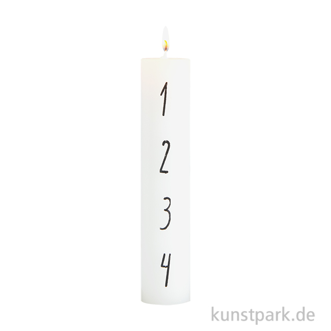 Artikelbild 1 des Artikels “Adventskerze mit Zahlen 1-4, Weiß, 4 x 20 cm “
