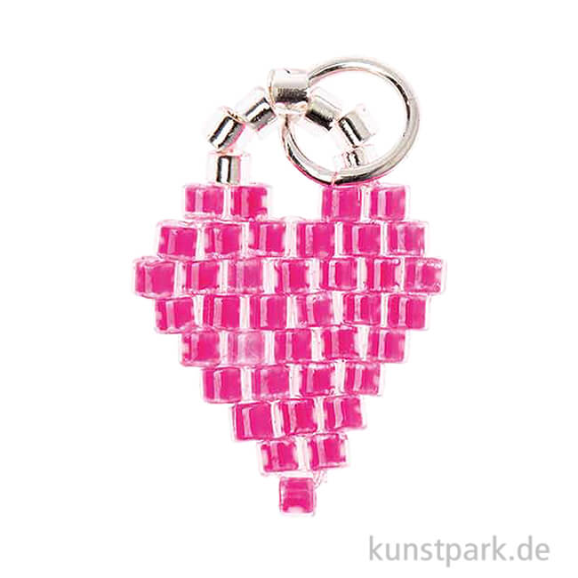 Artikelbild 1 des Artikels “Anhänger Brick-Stitch - Herz, Neon-Pink “