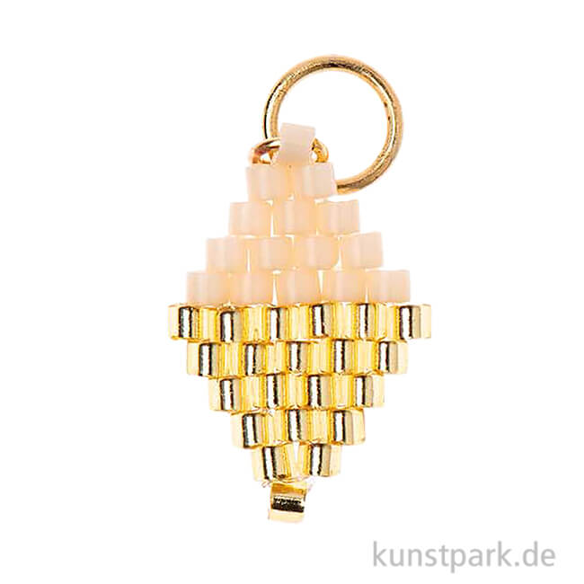Artikelbild 1 des Artikels “Anhänger Brick-Stitch - Raute, Puder-Gold “