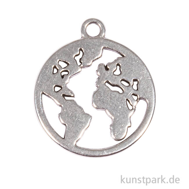 Artikelbild 1 des Artikels “Anhänger Metall - silberne Weltkarte, 2 Stück “